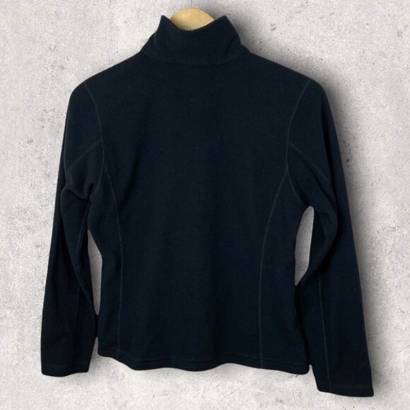 Patagonia Micro Fleece Quarter Zip Pullover Sweater Black Size Small Hiking Pull - Picture 6 of 14